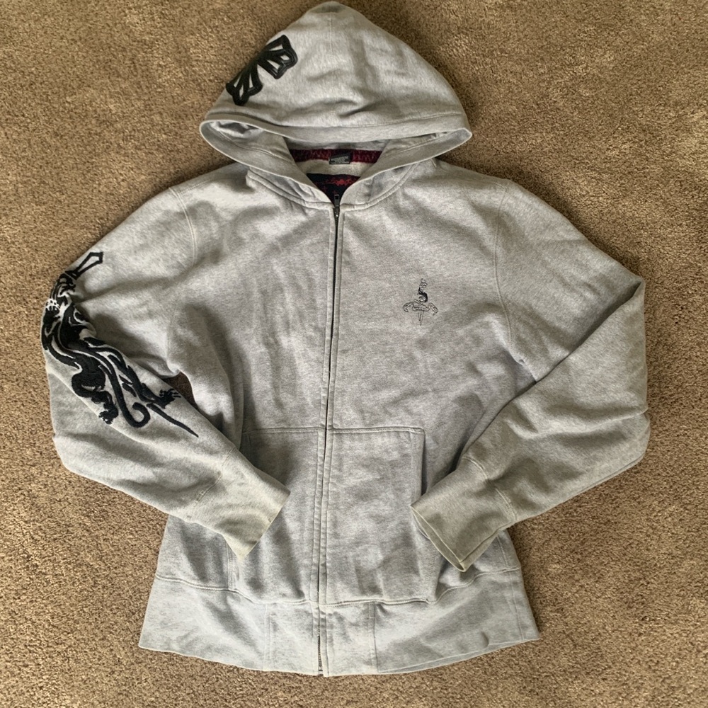 Grunge Y2K oversized hoodie with crosses